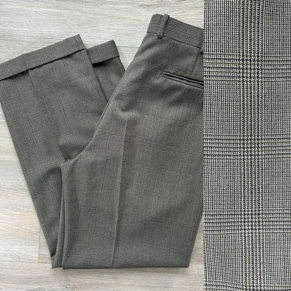 J.RIGGINS Other - Vintage J.RIGGINS Men's Size 37 Long Brown Plaid Wool Blend Pleated‎ Cuff Pants